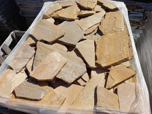 Плитняк златолит жёлтый золотистый для отмостки купить в Мегионе