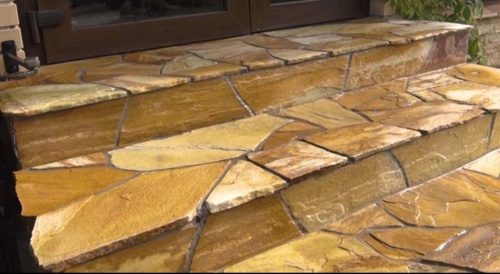 Плитняк златолит жёлтый золотистый для отмостки купить в Мегионе